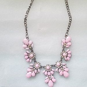 Pink Flower Statement Necklace
